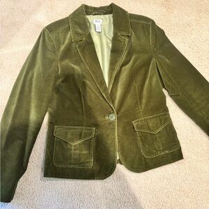 Bass Olive Green Velvet Blazer